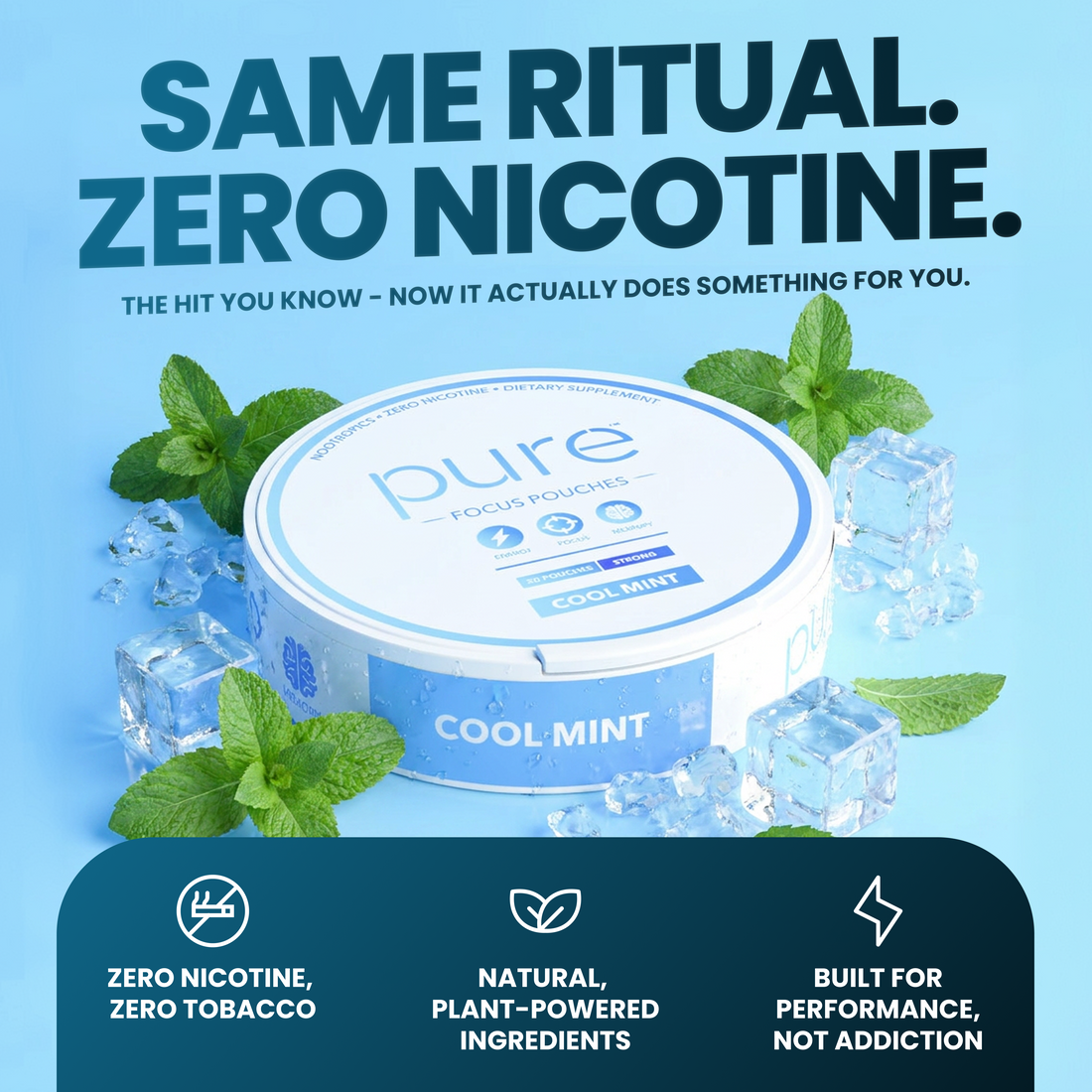 Pure Focus Pouches — Cool Mint can